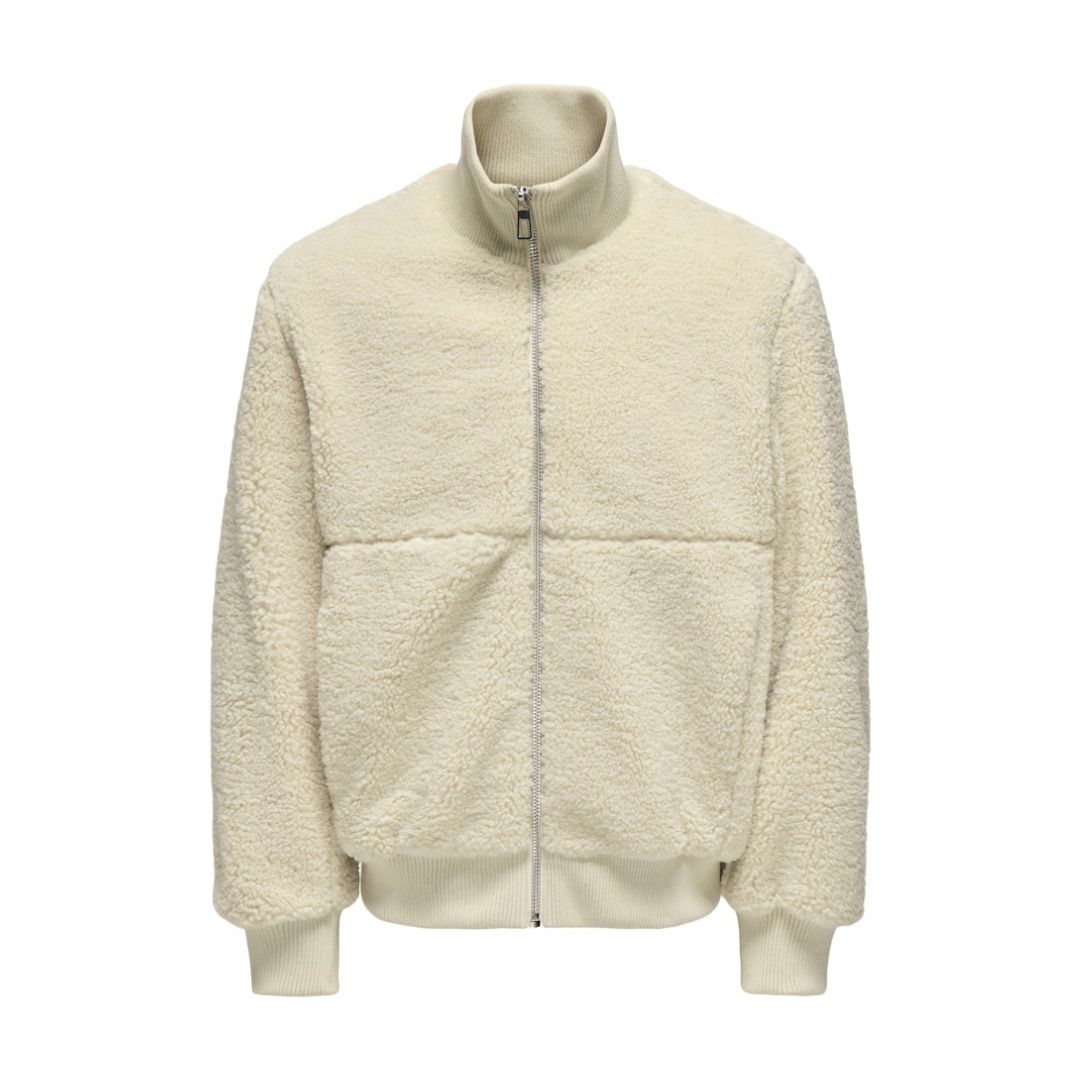 Gemütliche Teddy-Fleecejacke mit Stehkragen