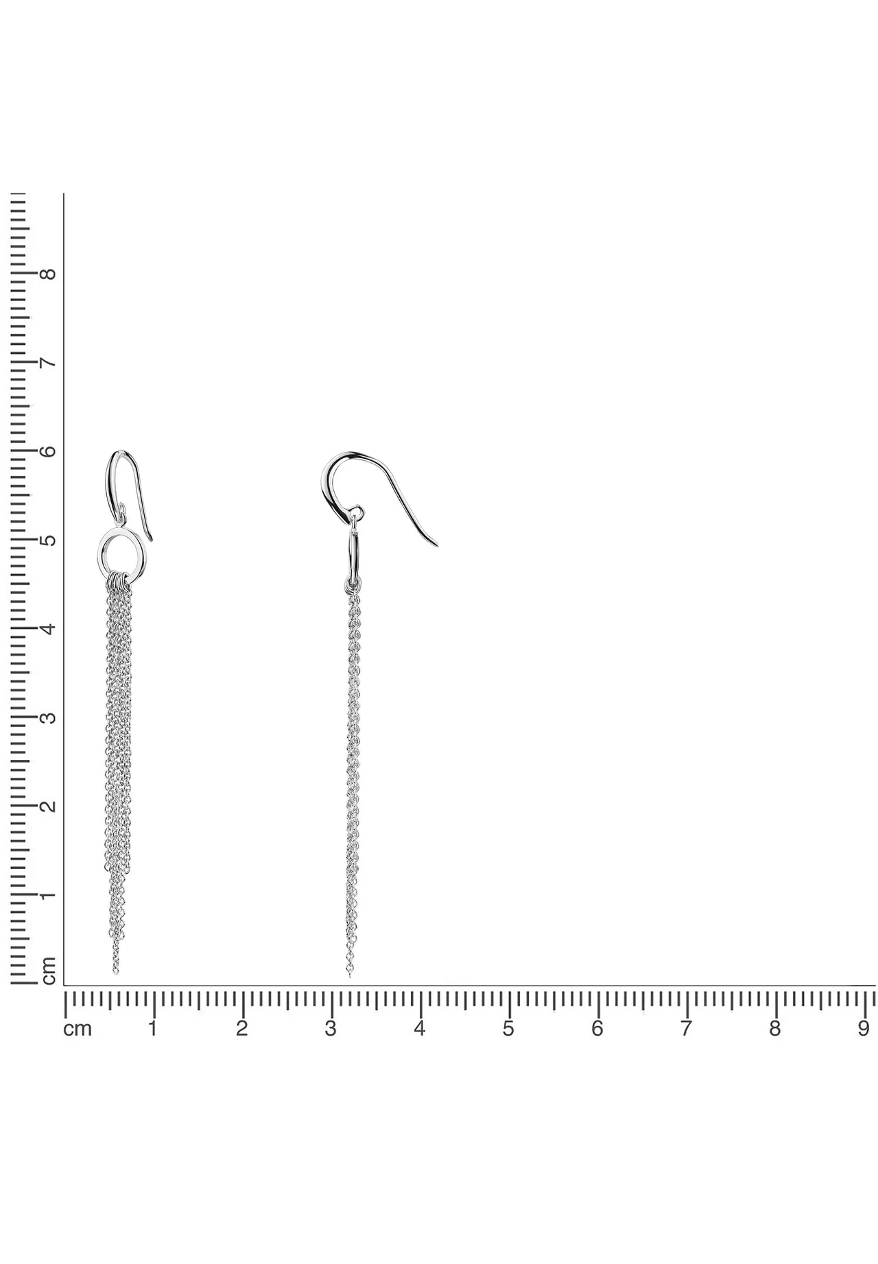 Elegante Silber-Ohrhänger mit Mehrfachketten