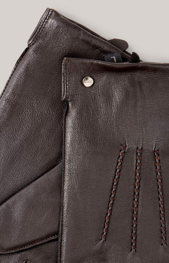 JOOP! Dunkelbraune Lederhandschuhe Lammnappa elegantes Design