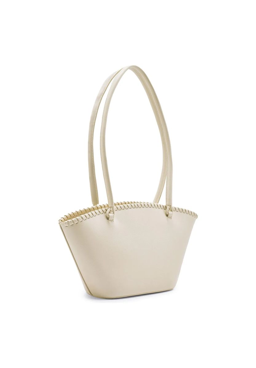 Elegante bogenförmige Schultertasche mit Anhänger