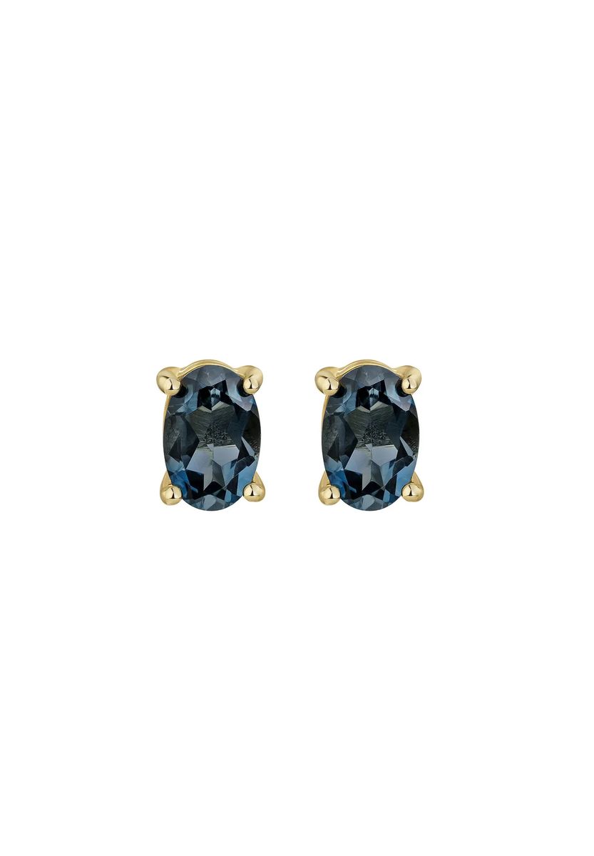 Ohrstecker mit ovalem Blautopas