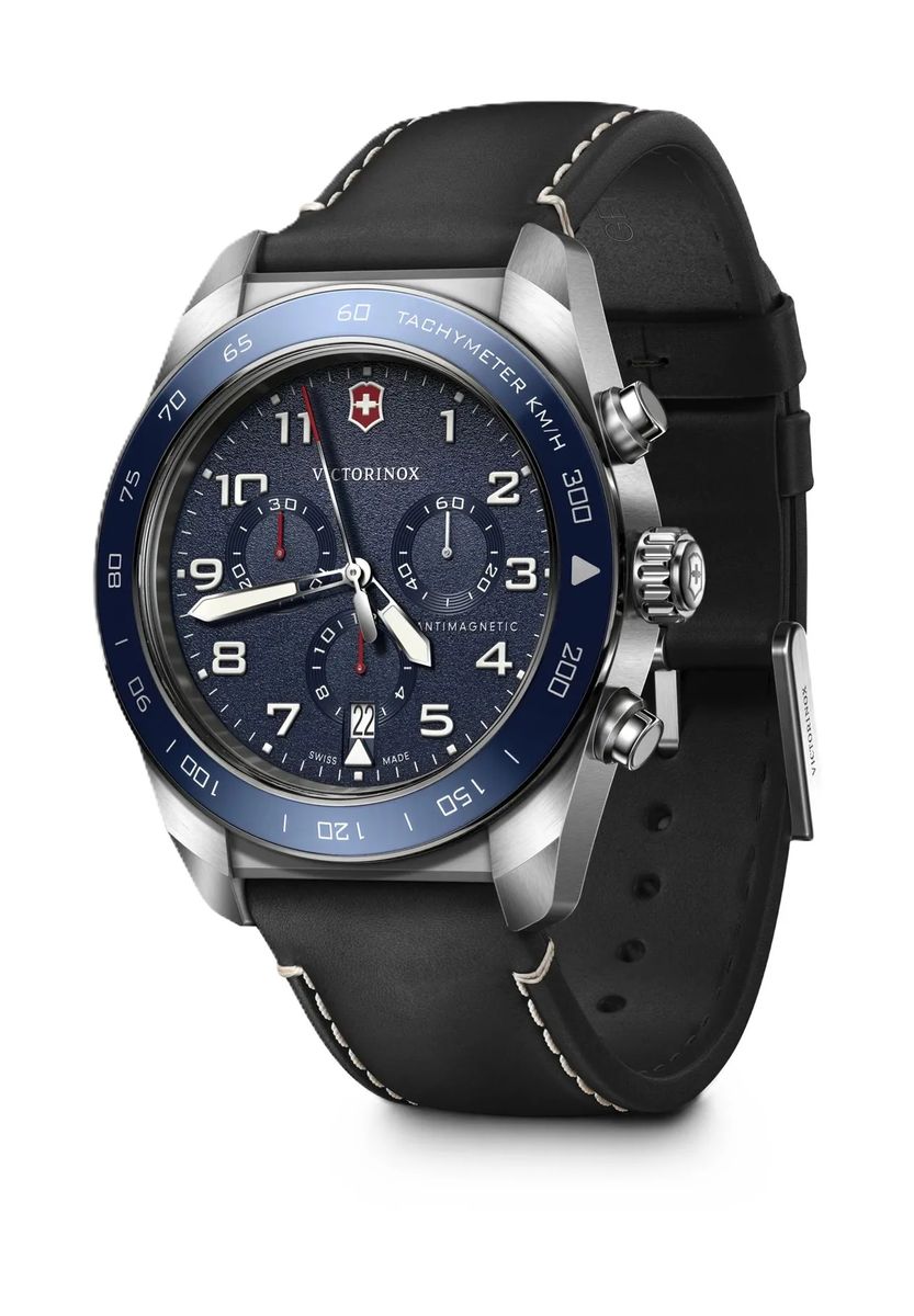 Robuster Chronograph mit Lederarmband