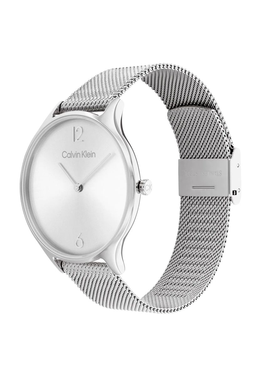 Minimalistische silberne Milanaise-Mesh-Uhr