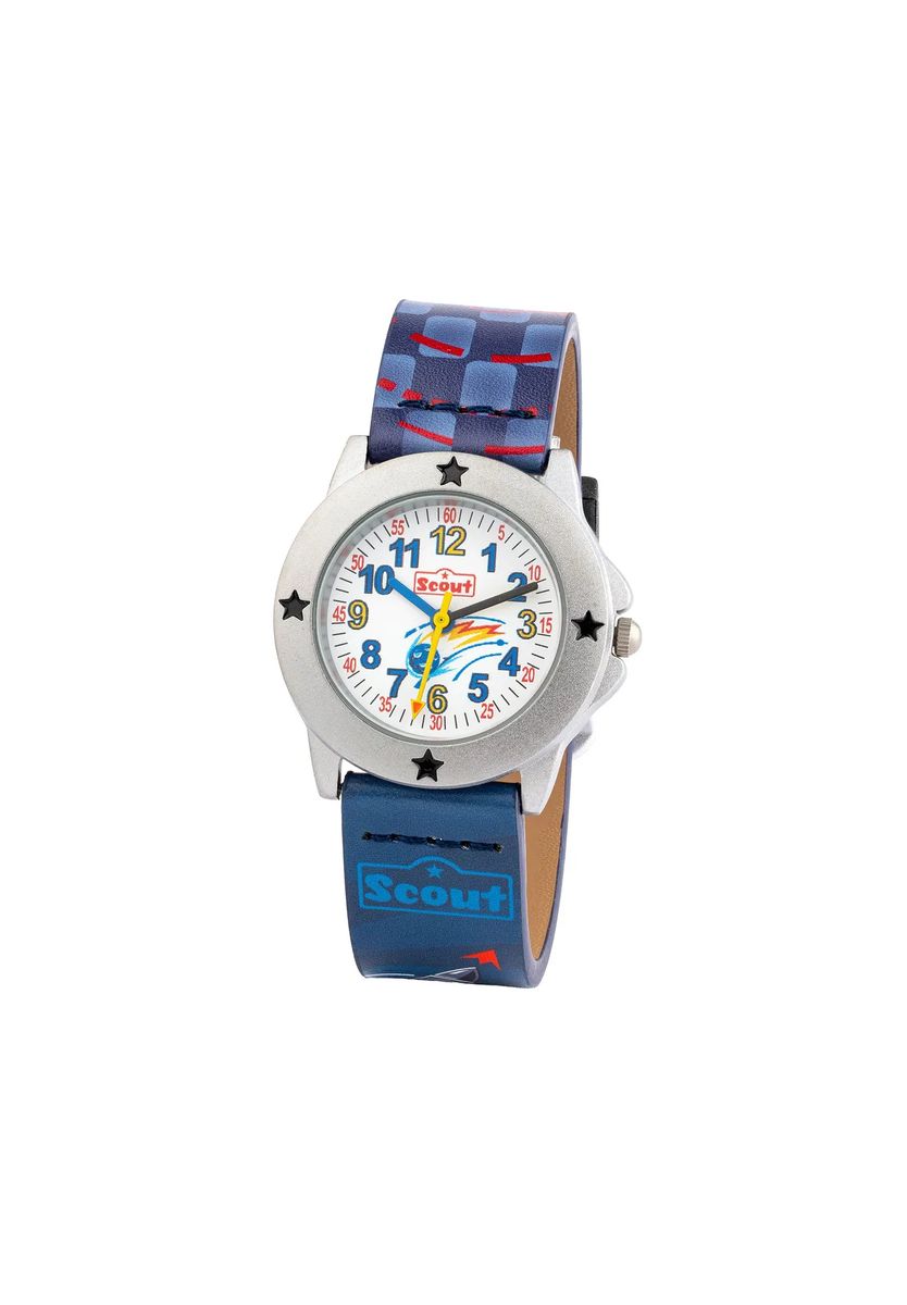 Analoge Armbanduhr mit Weltraum-Motiven