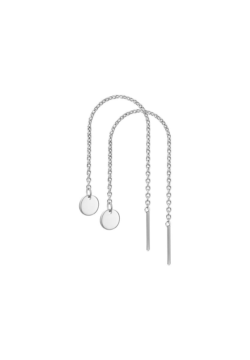 Minimalistische Silberne Plättchen-Durchzieher