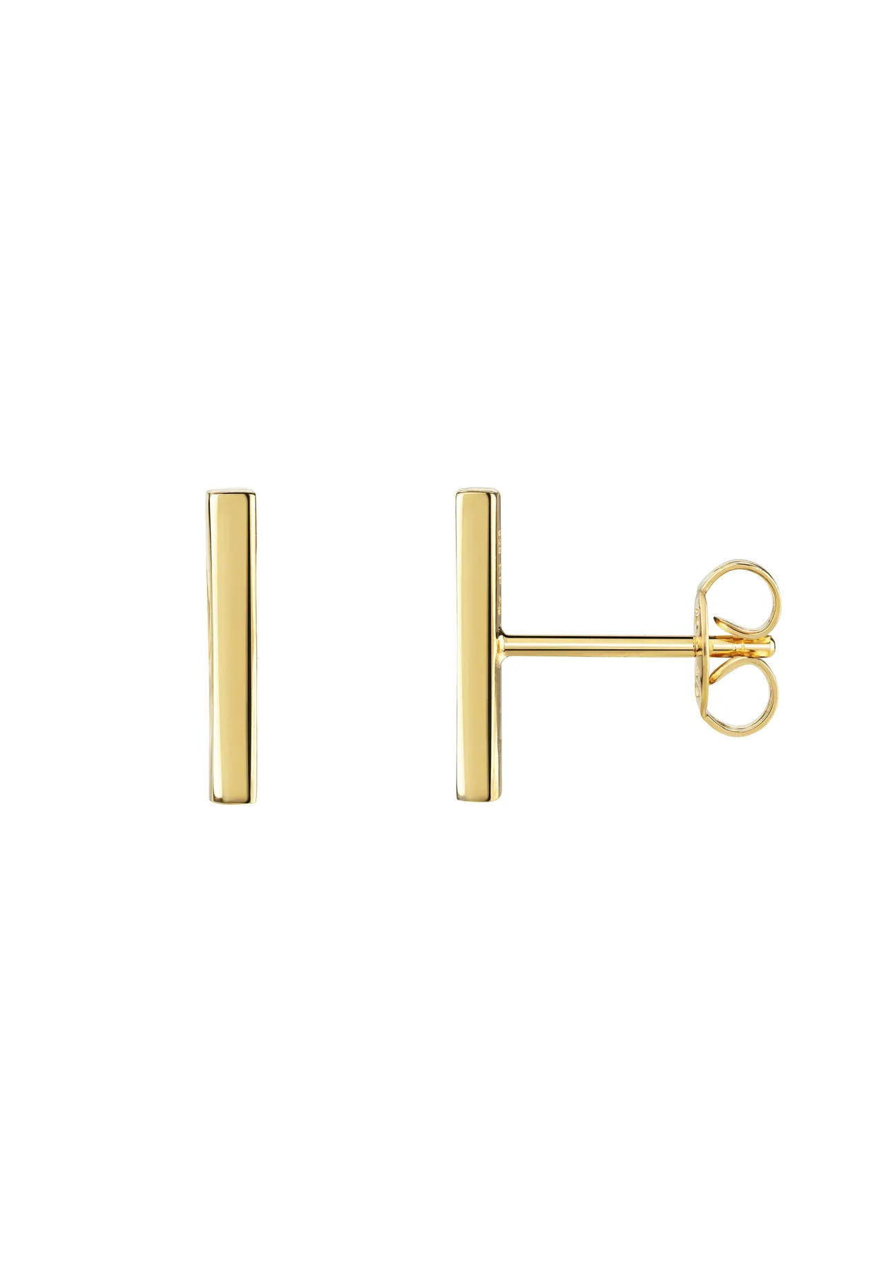 Minimalistische vergoldete Stab-Ohrstecker