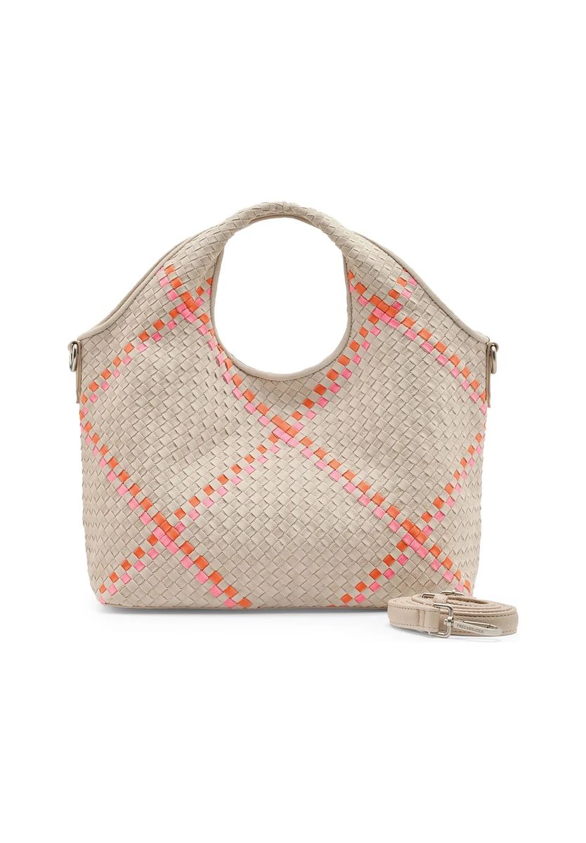 Happy Weave Leder-Henkeltasche