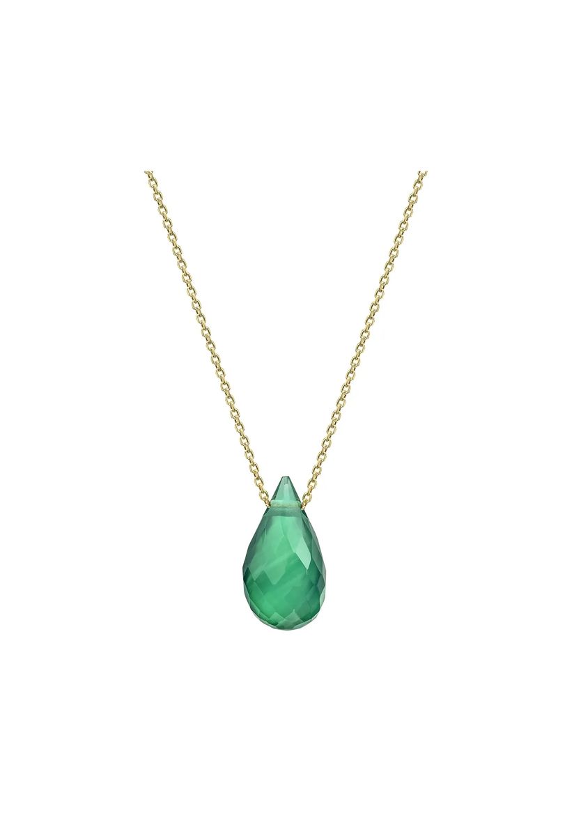 Collier mit facettiertem Chalzedon-Tropfen