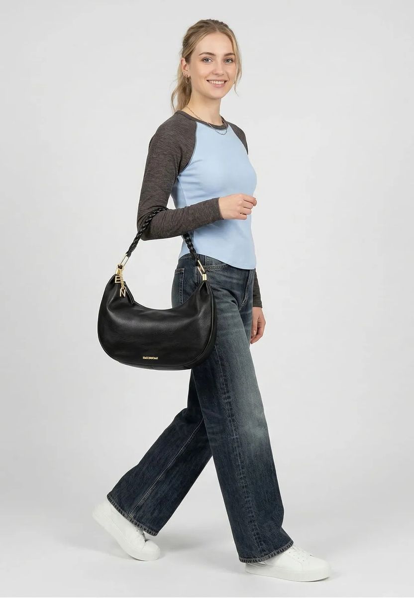 Minimalistische Hobo-Tasche mit Flechtriemen