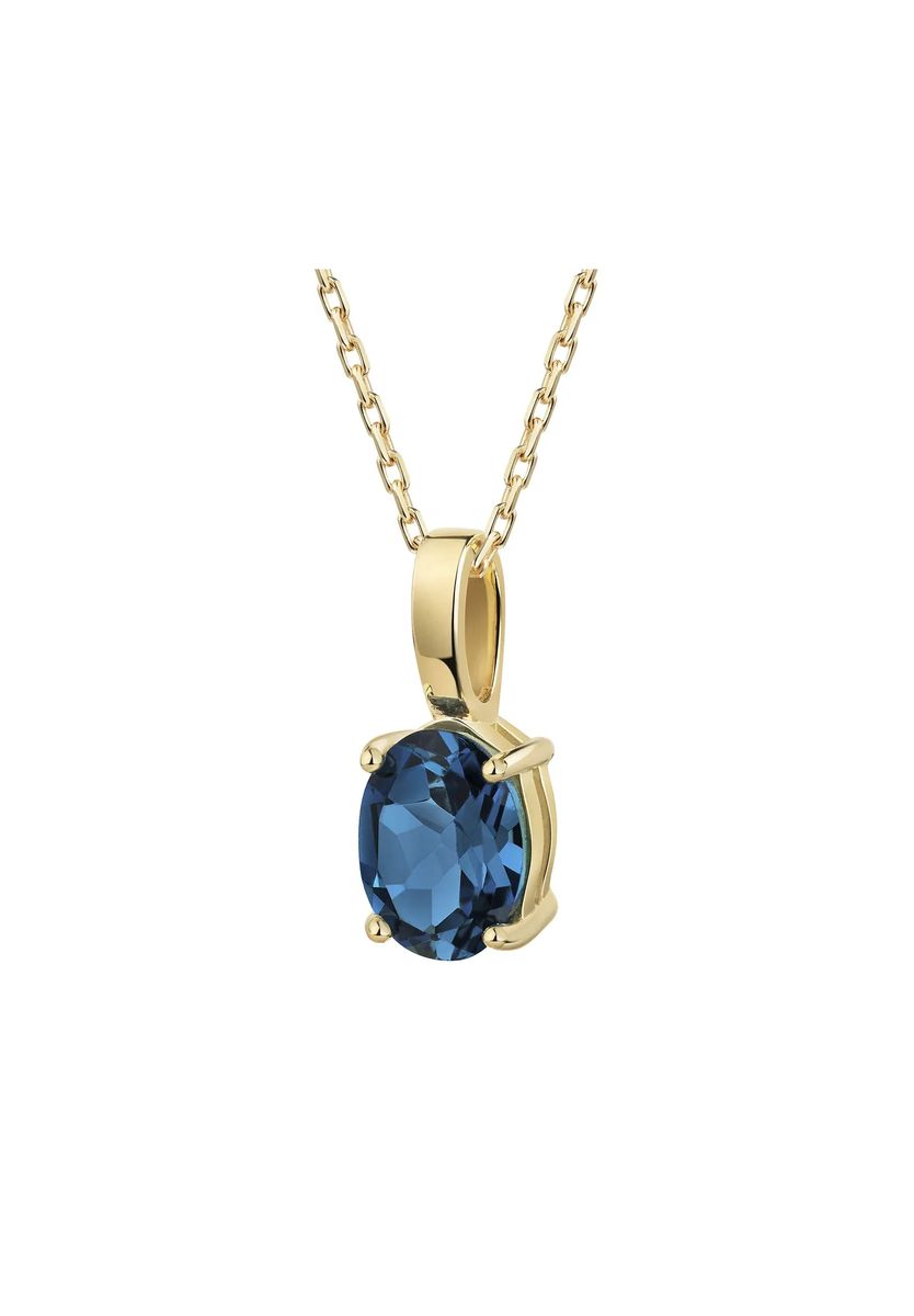 Goldene Kette mit Blautopas-Anhänger
