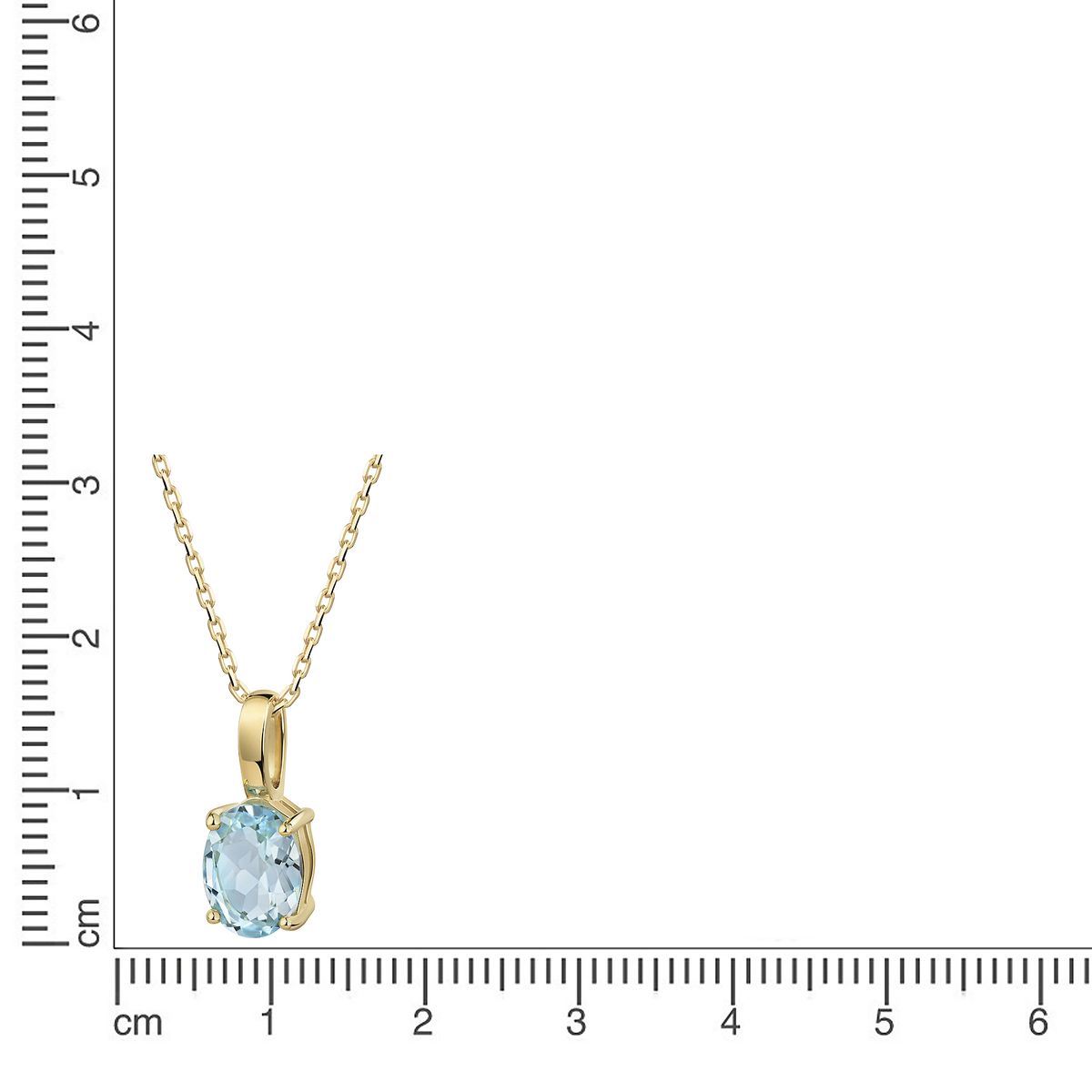 Goldene Kette mit Blautopas-Anhänger