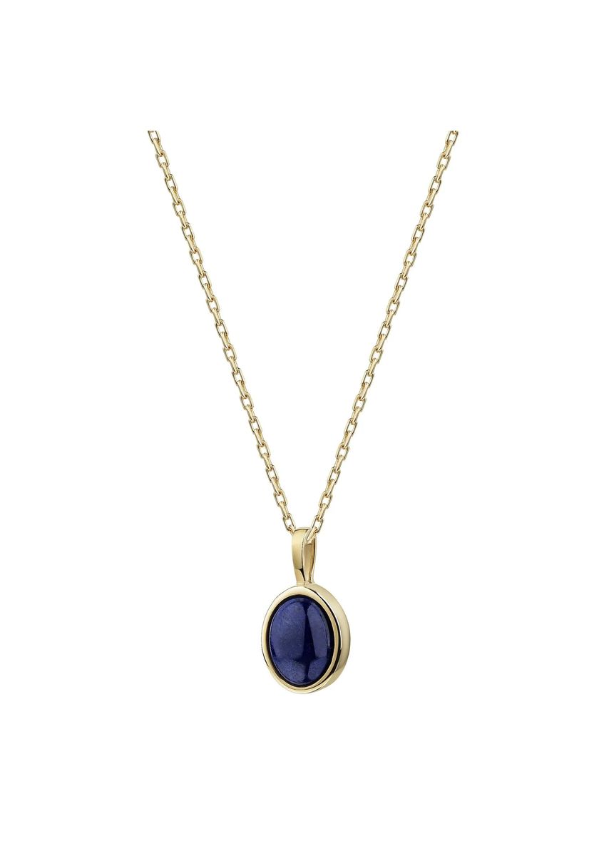 Goldkette mit ovalem Lapislazuli Anhänger