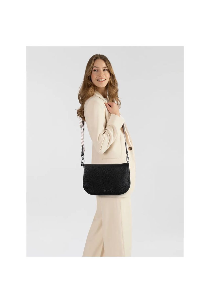 Elegante Satteltasche aus genarbtem Leder