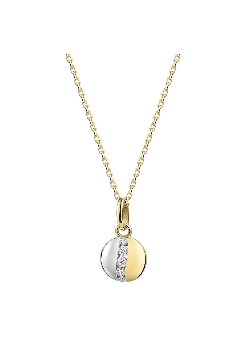 Zweifarbige Goldhalskette mit Diamantanhänger