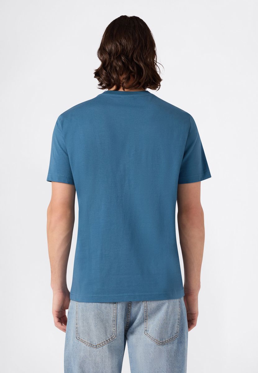 Baumwoll-T-Shirt mit Relief-Schriftzug