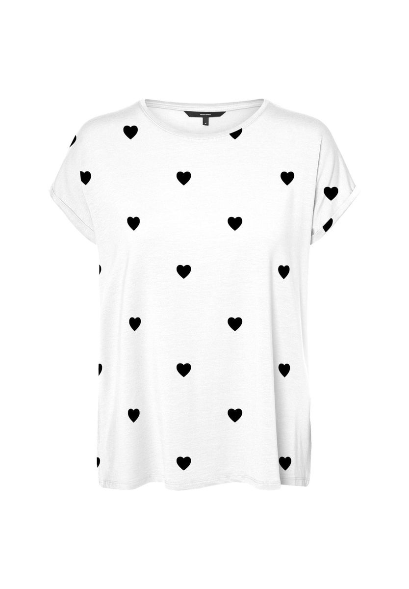 VERO MODA® T-Shirt Ava Plain, Rundhals, für Damen, weiß|blau, L