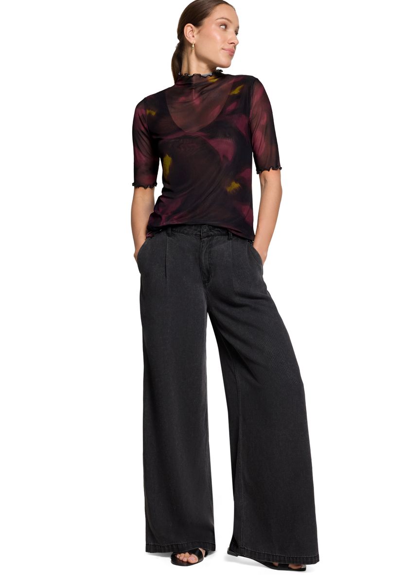 High-Waist Weite Bundfaltenhose