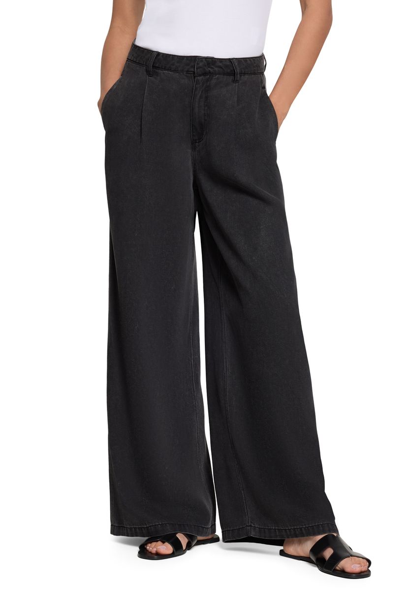 High-Waist Weite Bundfaltenhose