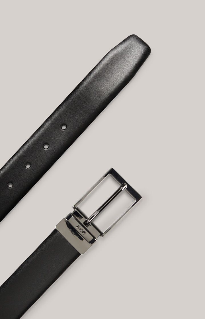 JOOP! Wendegürtel Leder Cognac/Schwarz mit Silber Schnalle