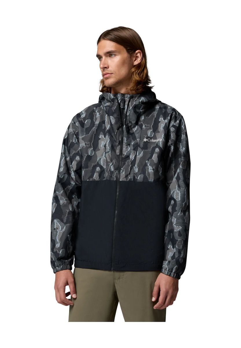 Windbreaker mit Camouflage-Print und Kapuze