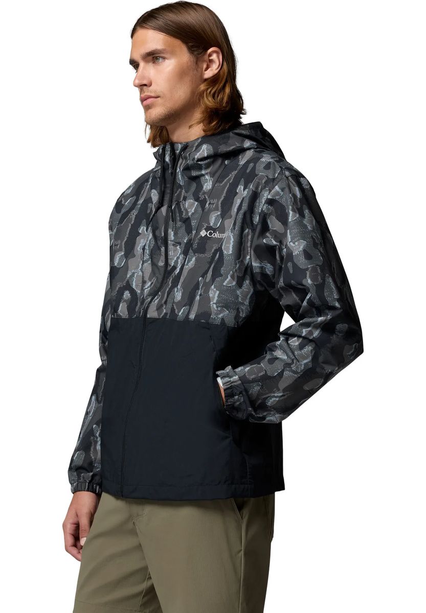 Windbreaker mit Camouflage-Print und Kapuze
