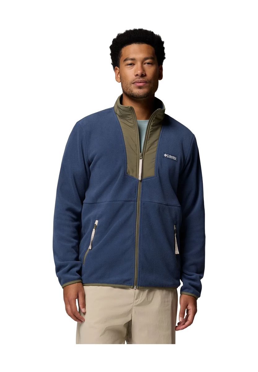 Lässige zweifarbige Fleecejacke