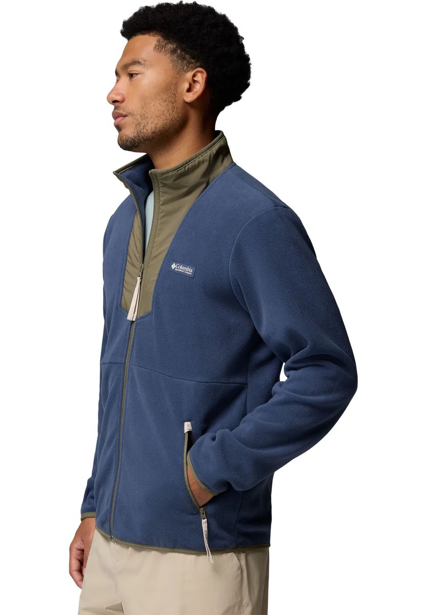 Lässige zweifarbige Fleecejacke