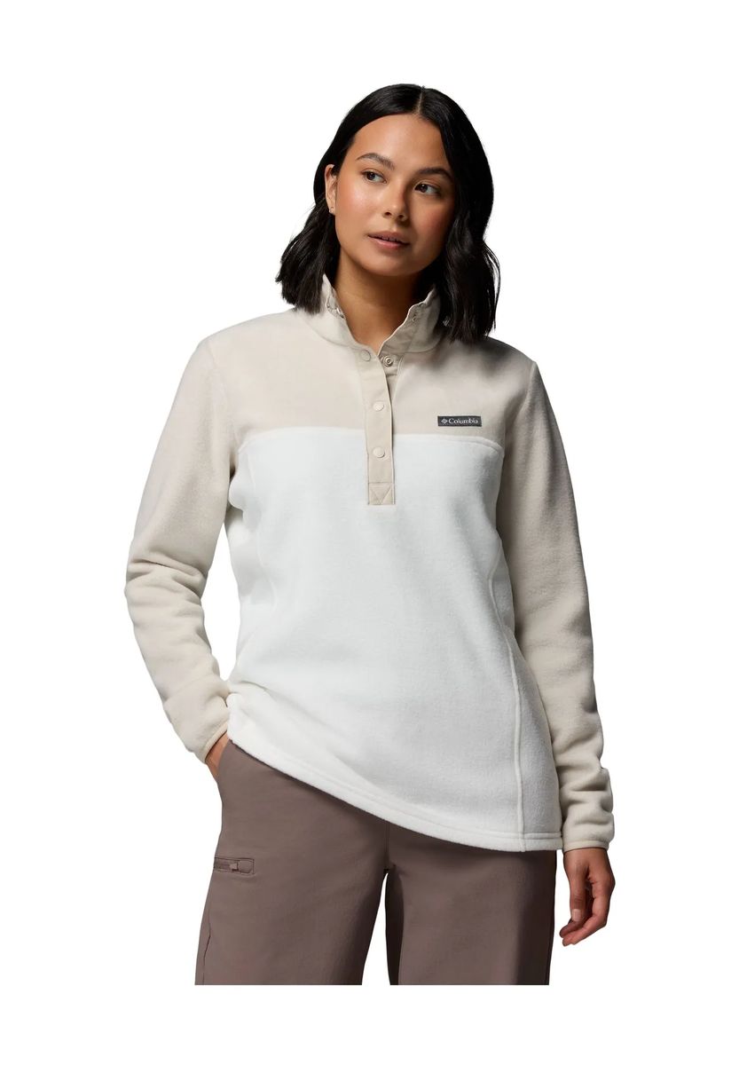 Fleece-Pullover im Colorblock-Design