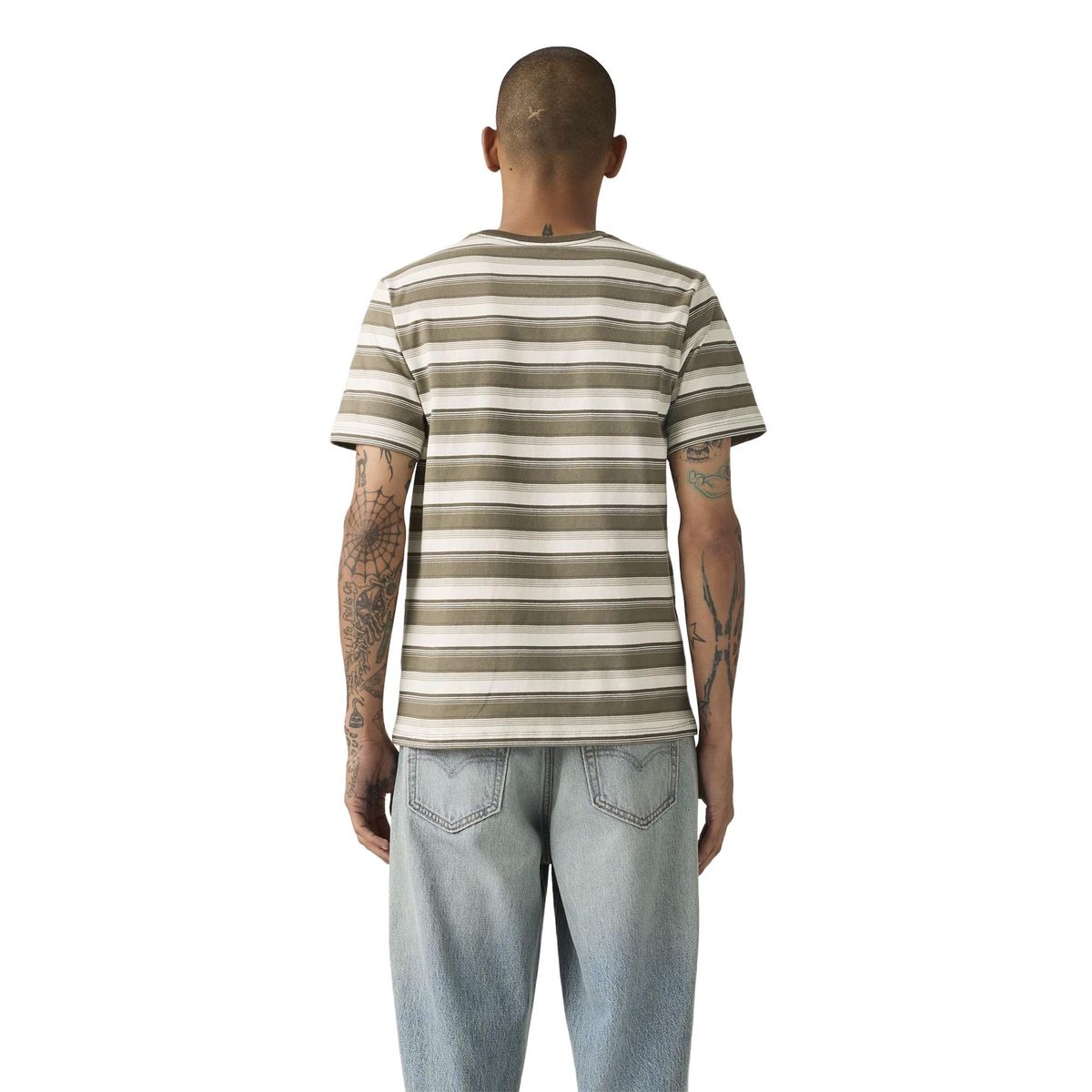 Gestreiftes T-Shirt mit Rundhalsausschnitt