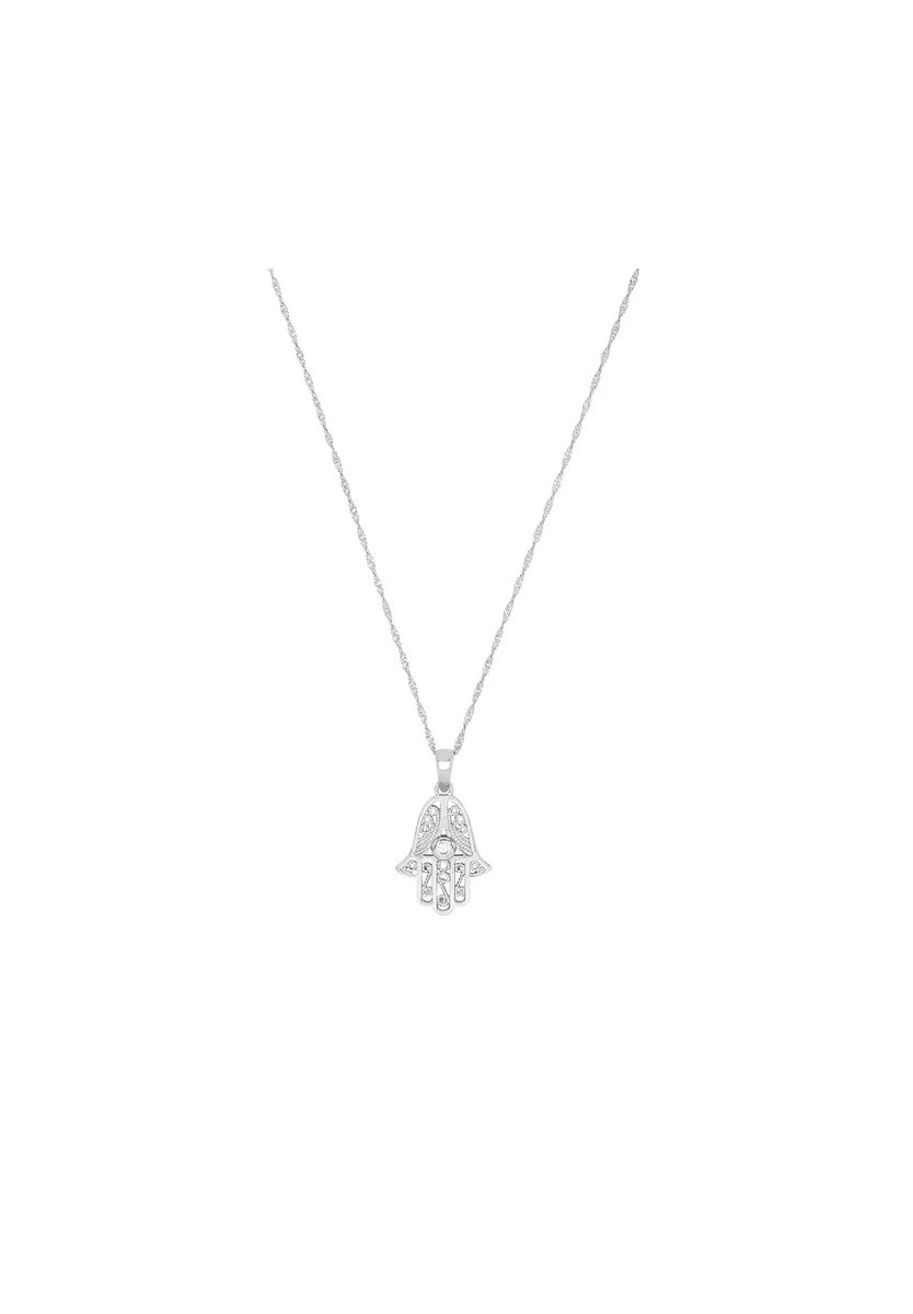 Hamsa Hand Halskette aus Sterlingsilber