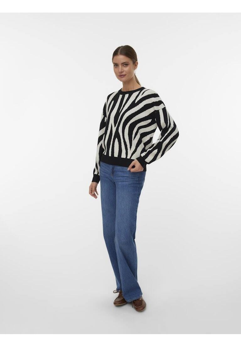 Zebra-Print Rundhals Pullover