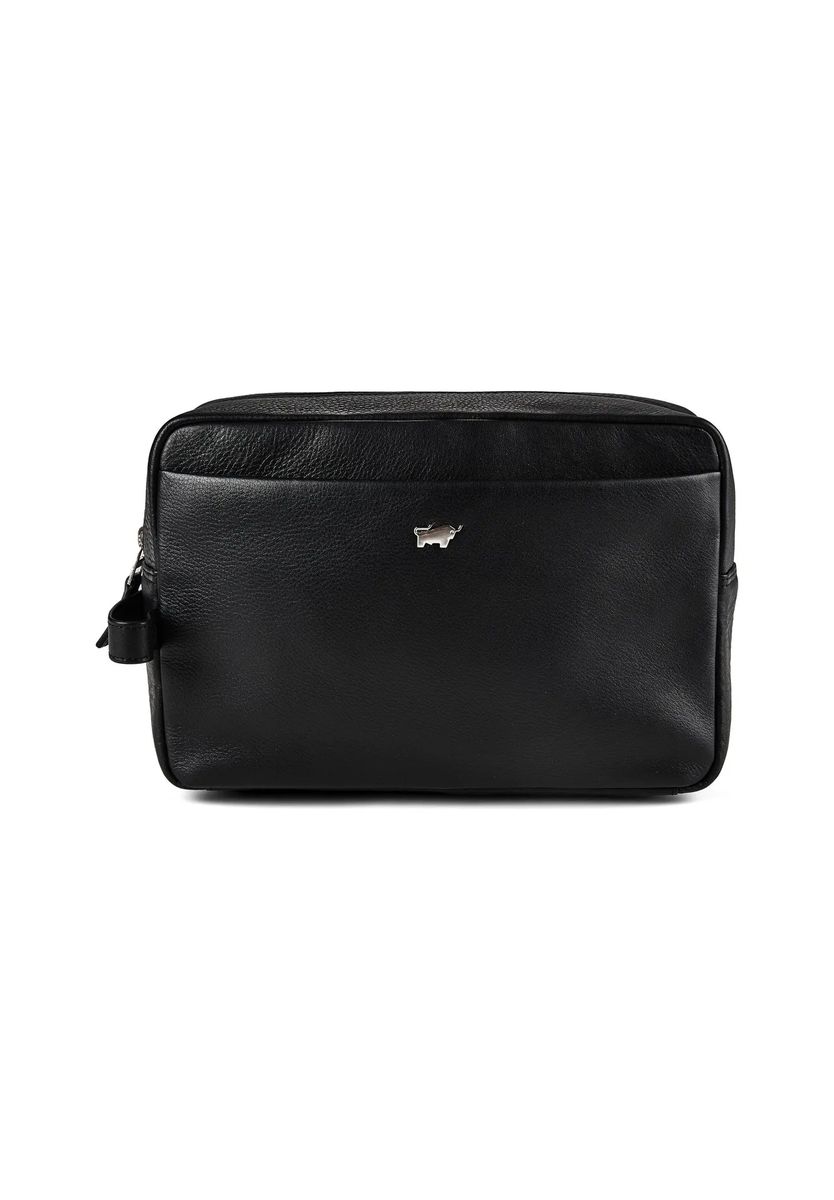 Elegante Kulturtasche aus genarbtem Leder