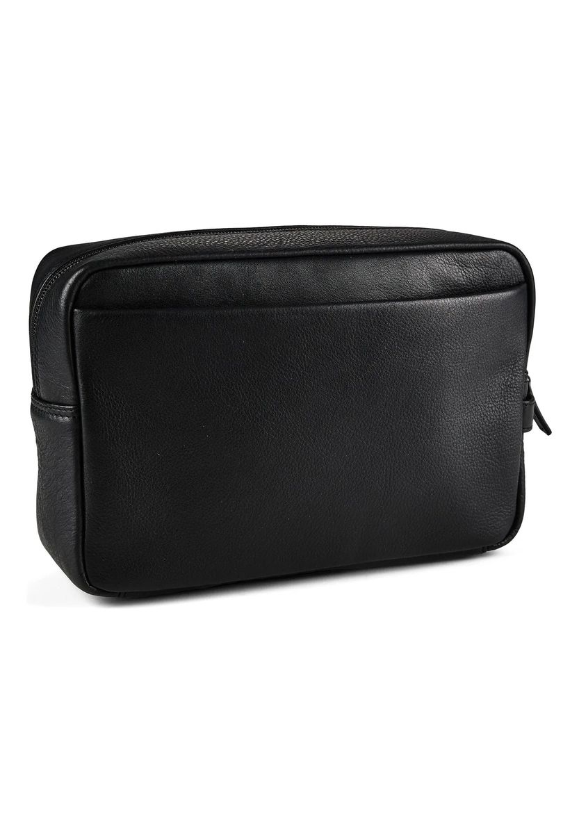 Elegante Kulturtasche aus genarbtem Leder