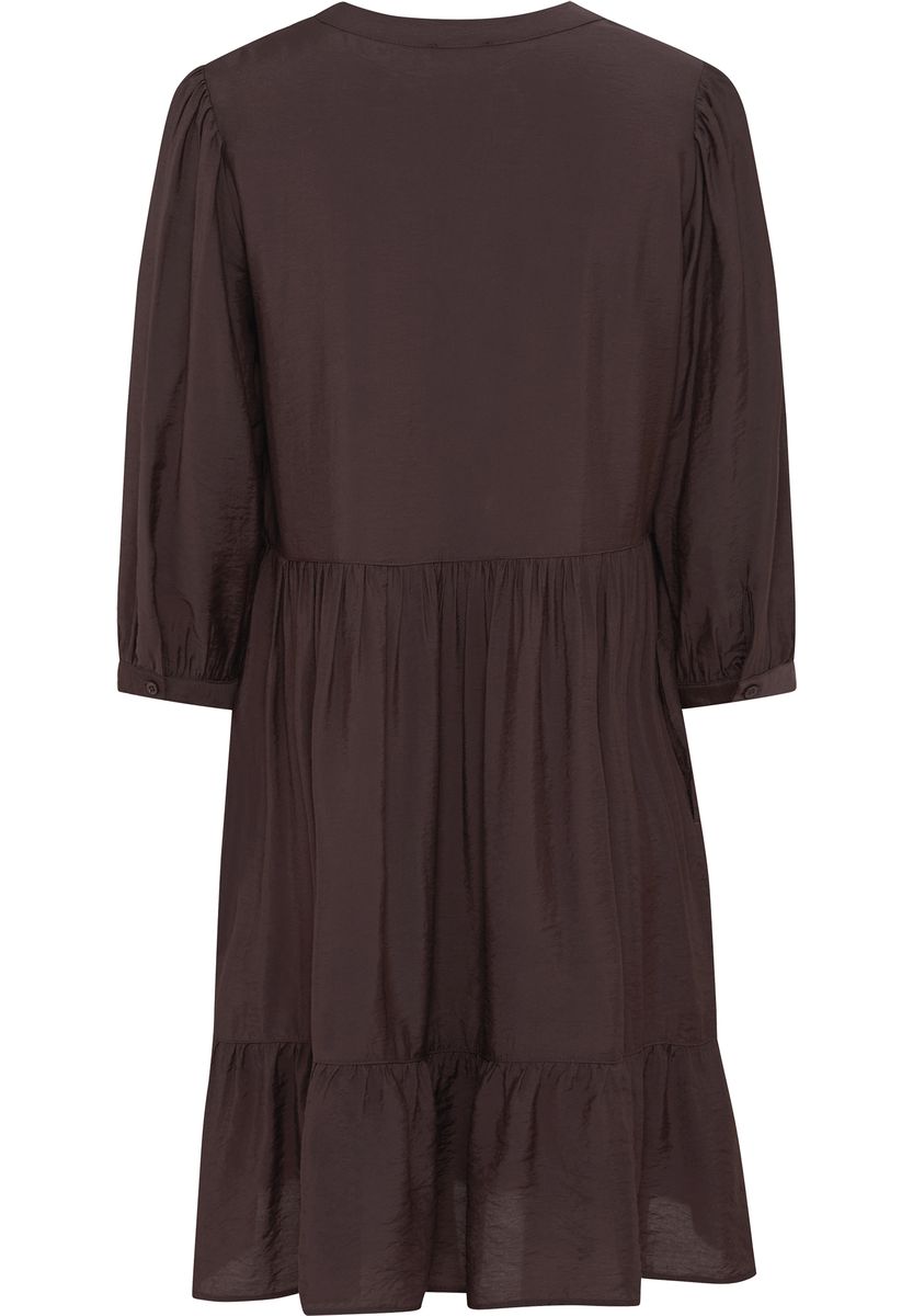 Gestuftes Volant-Hängerkleid mit V-Ausschnitt