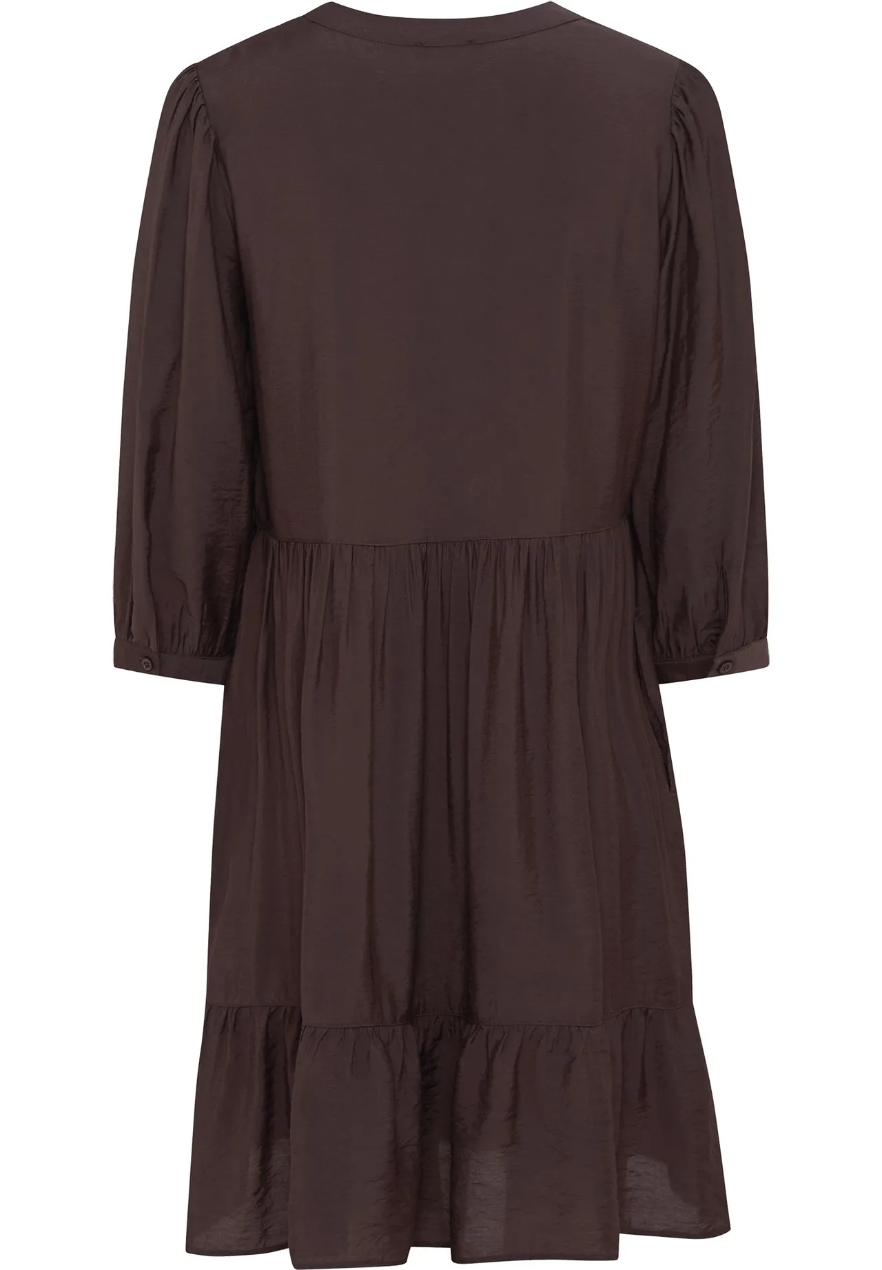 Gestuftes Volant-Hängerkleid mit V-Ausschnitt