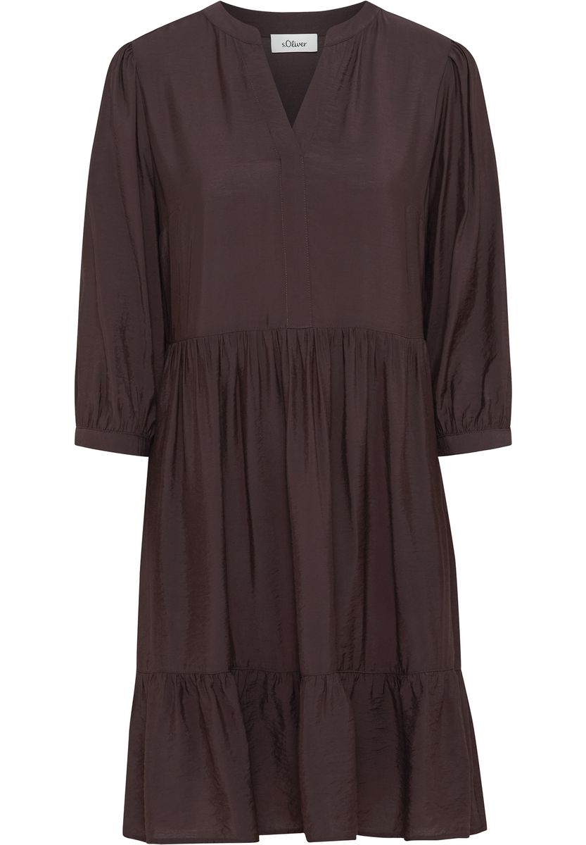 Gestuftes Volant-Hängerkleid mit V-Ausschnitt
