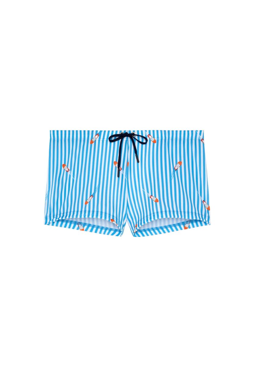 Gestreifte Badehose mit Print