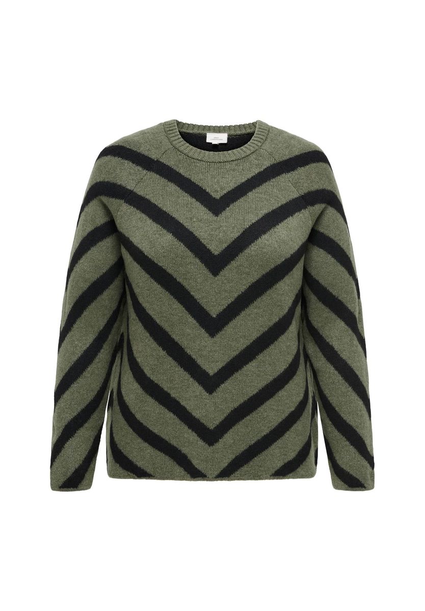 Chevron-Streifen Strickpullover