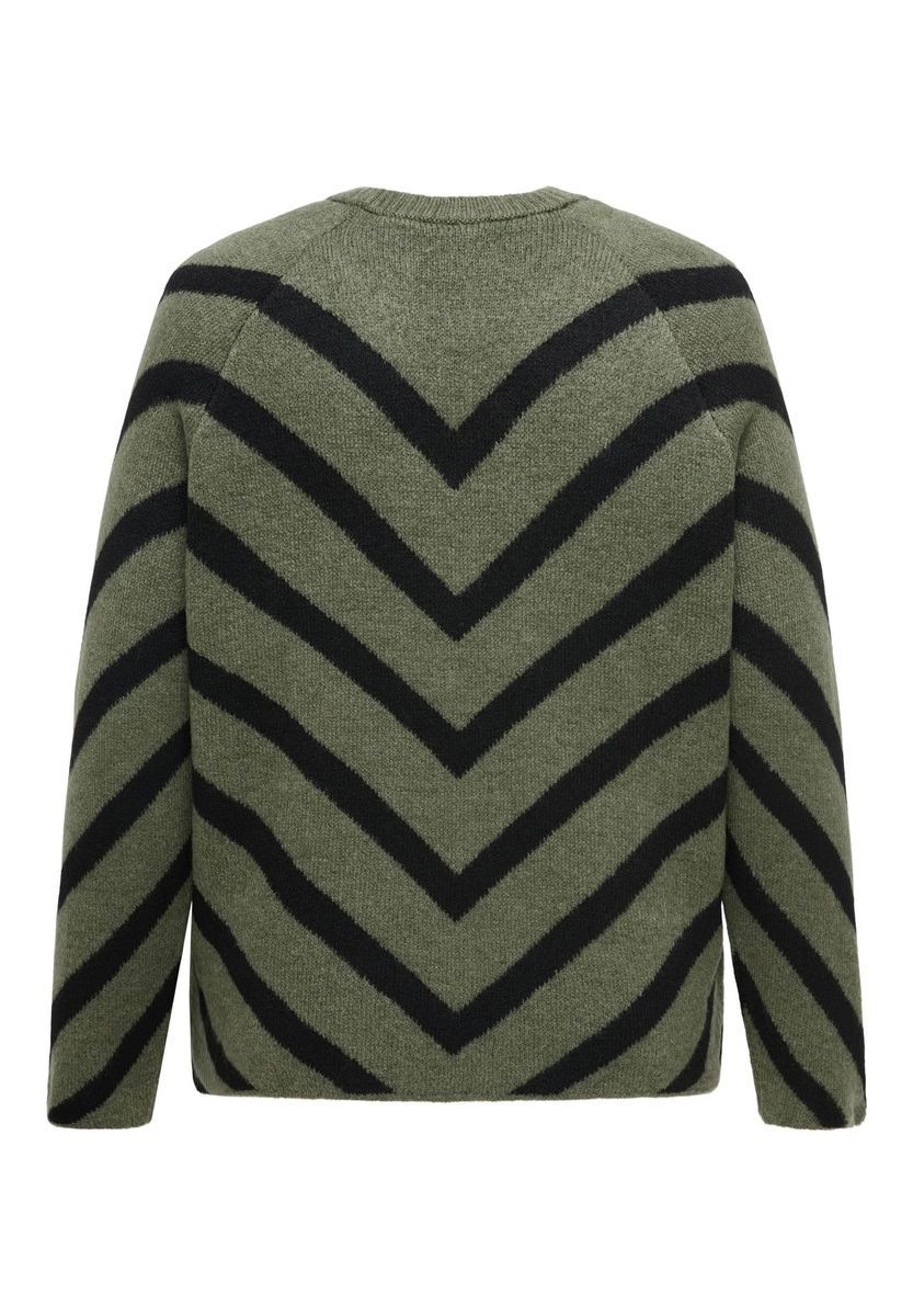 Chevron-Streifen Strickpullover