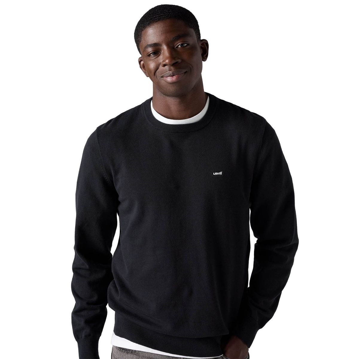 Klassischer Feinstrick-Pullover mit Rundhalsausschnitt