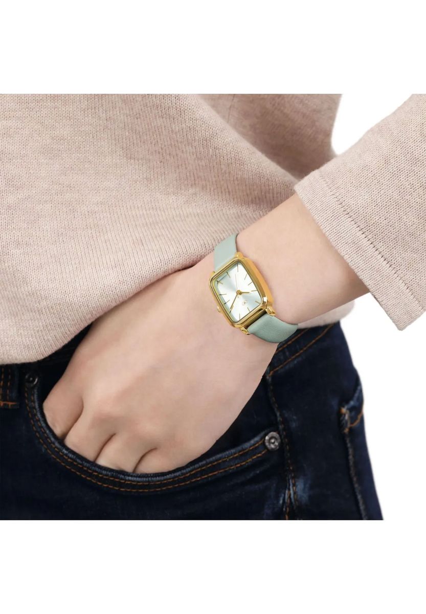Eckige Armbanduhr mit Sunray-Zifferblatt