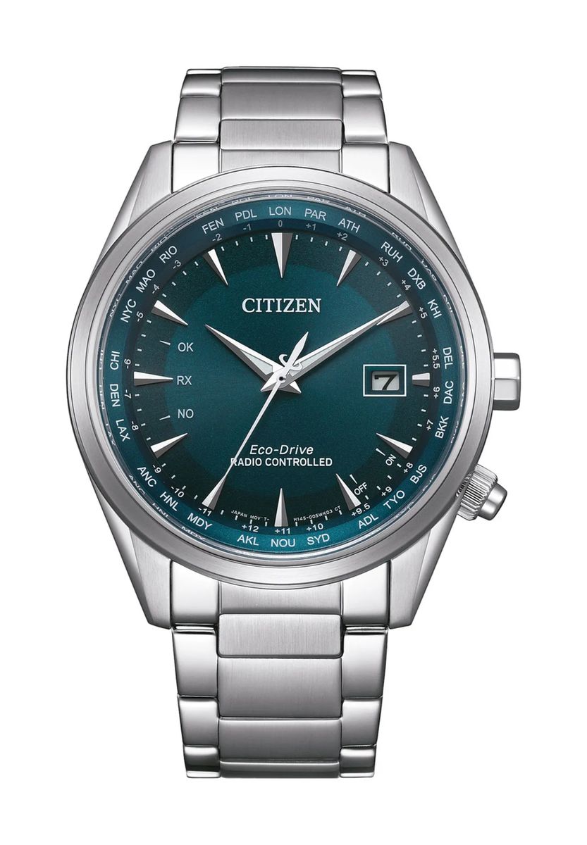 Funkgesteuerte Eco-Drive Weltzeit-Armbanduhr