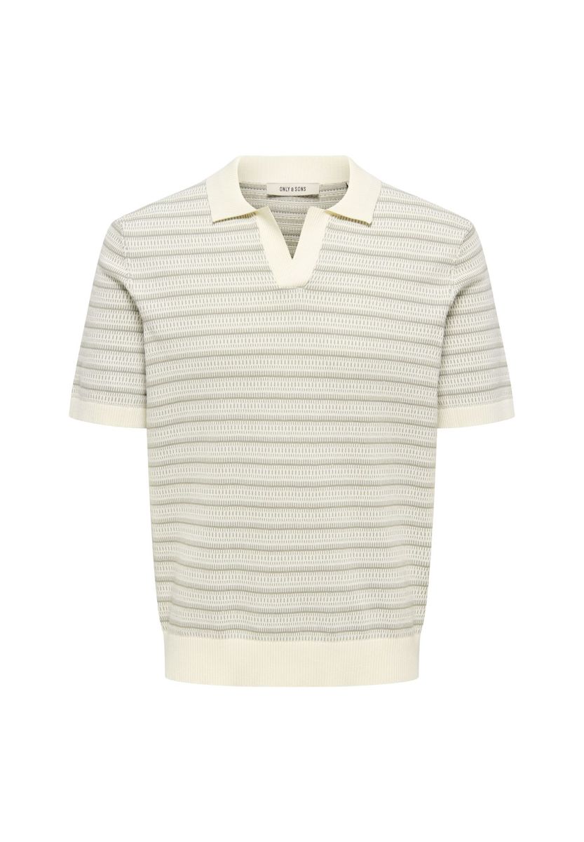 Gestreiftes Strick-Poloshirt mit Kragen