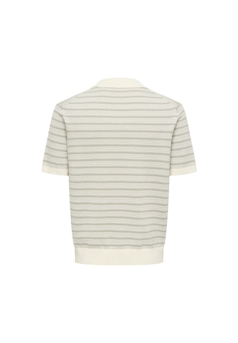 Gestreiftes Strick-Poloshirt mit Kragen