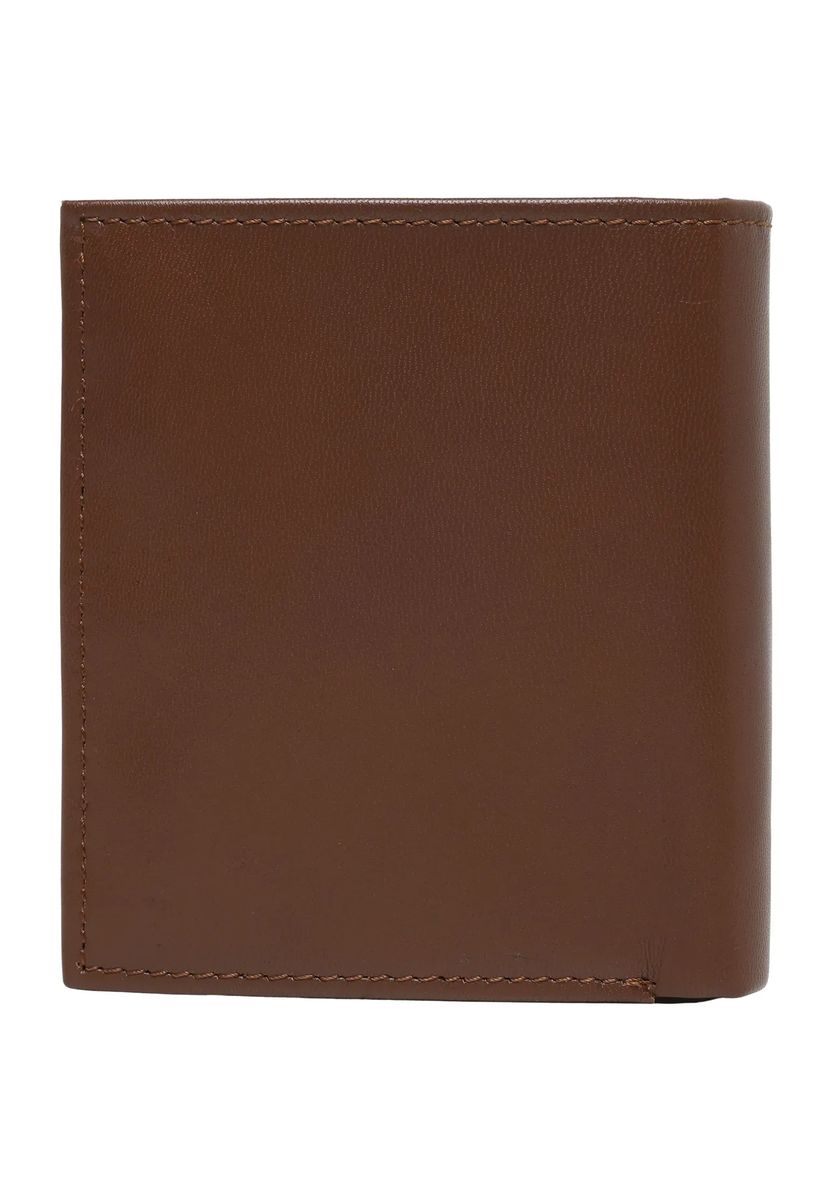 Kompakte Leder-Brieftasche mit Emblem