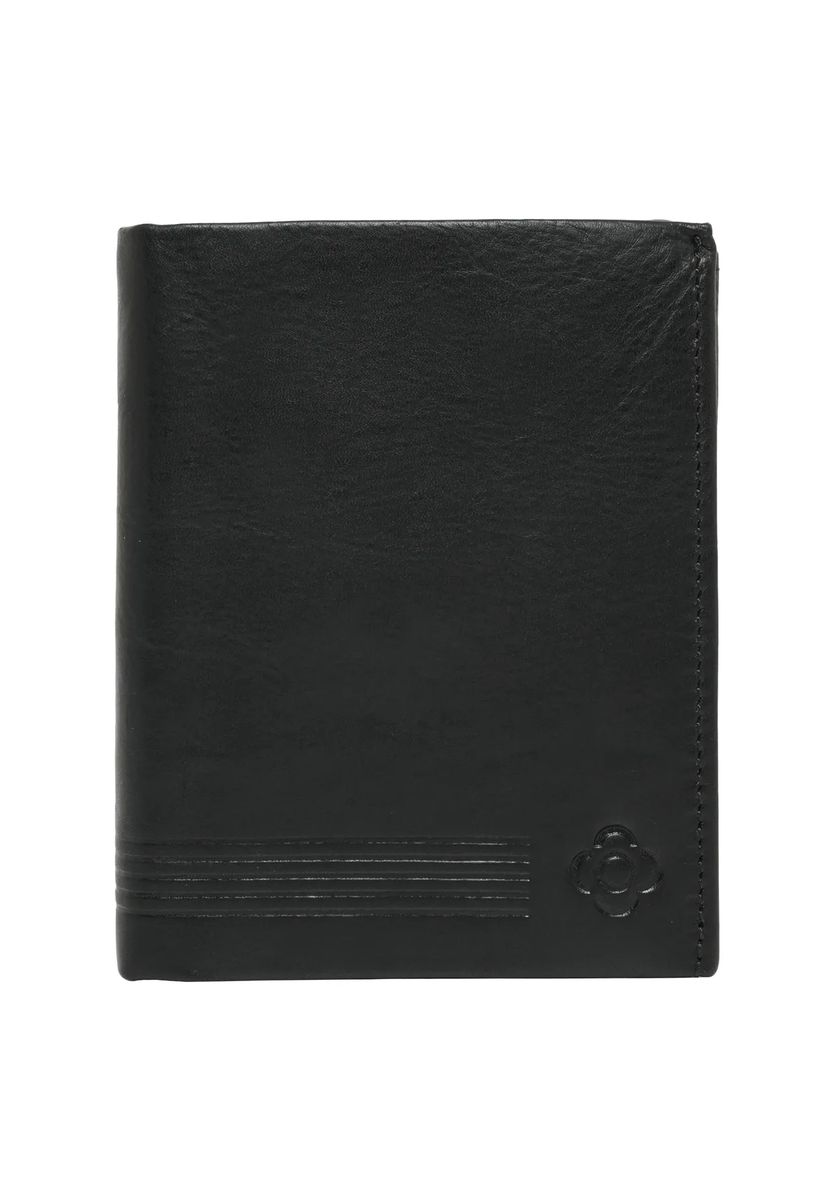 Klassische Leder-Brieftasche im Hochformat