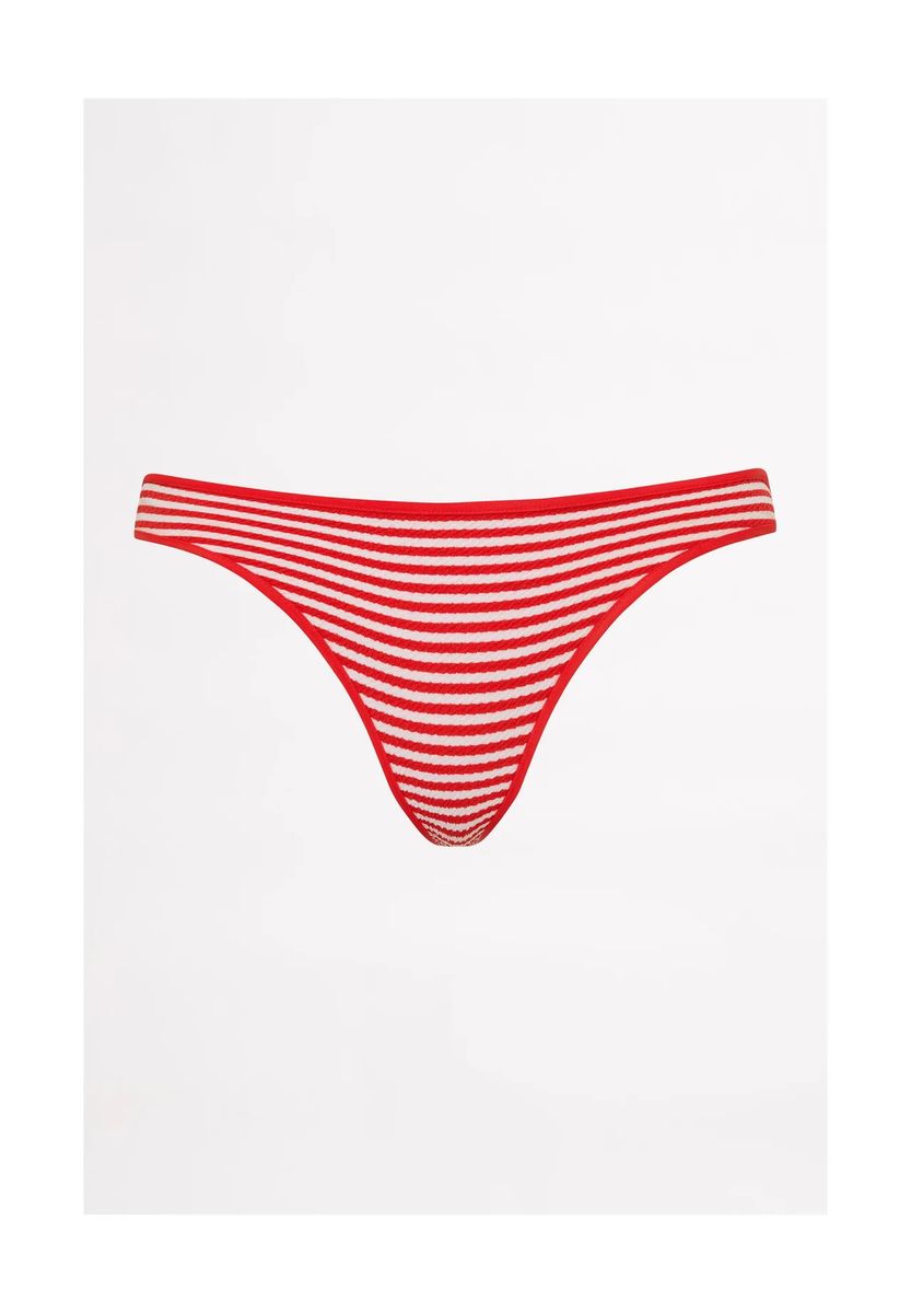 Gestreifte gerippte Bikinihose