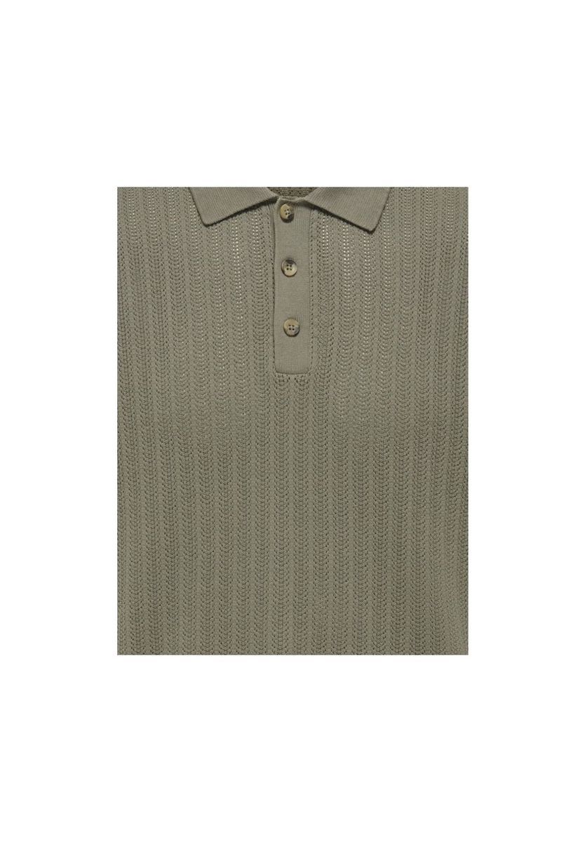 Kurzarm Poloshirt mit Strukturstrick