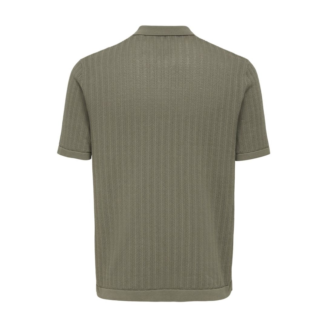 Kurzarm Poloshirt mit Strukturstrick