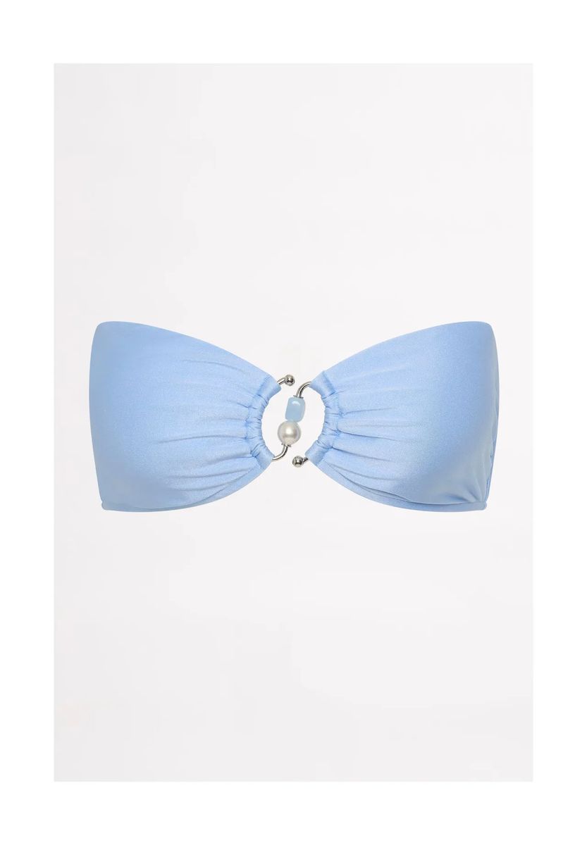 Gerafftes Bandeau mit Schmuckstein-Detail